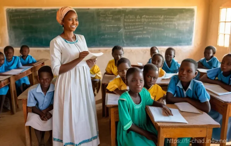 차드의 기독교 공동체 - **Prompt 1: Chadian Christian Community in Education**
    "A vibrant scene inside a modest, brightl...