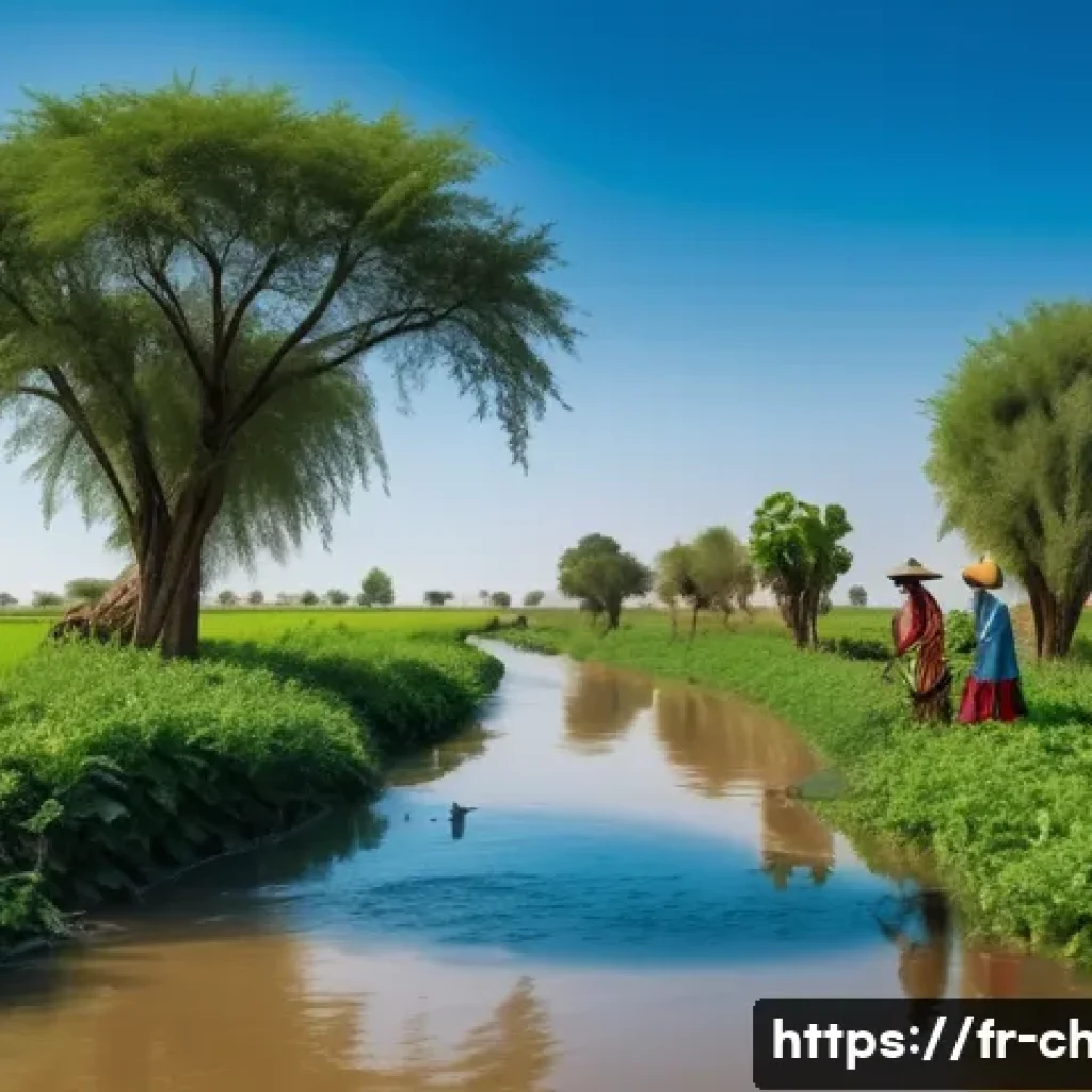 차드에서 가장 큰 강과 호수 - A vibrant rural scene in southern Chad featuring local farmers irrigating their fields using traditi...